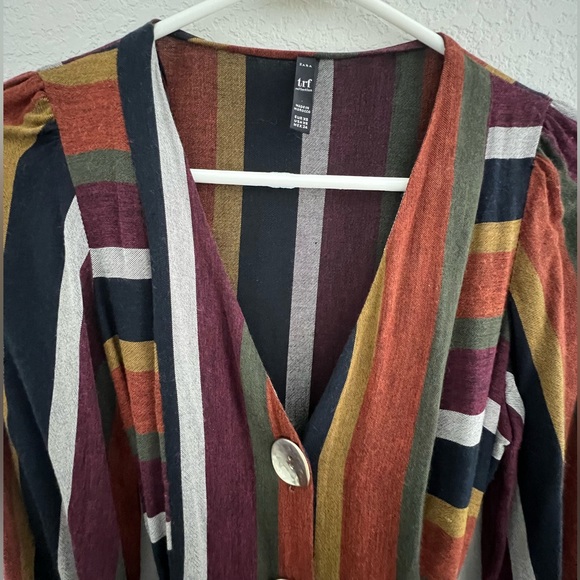 ZARA LONG STRIPED DRESS WITH BUTTONS - Picture 4 of 5